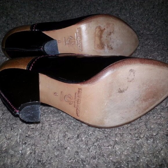 TRUE RELIGION-Patent Leather Oxford Booties-Handmade-Browns-Sz 6-Excellent - Picture 7 of 7